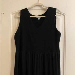 J. Jill Black tiered Maxi Dress with smocked bodice